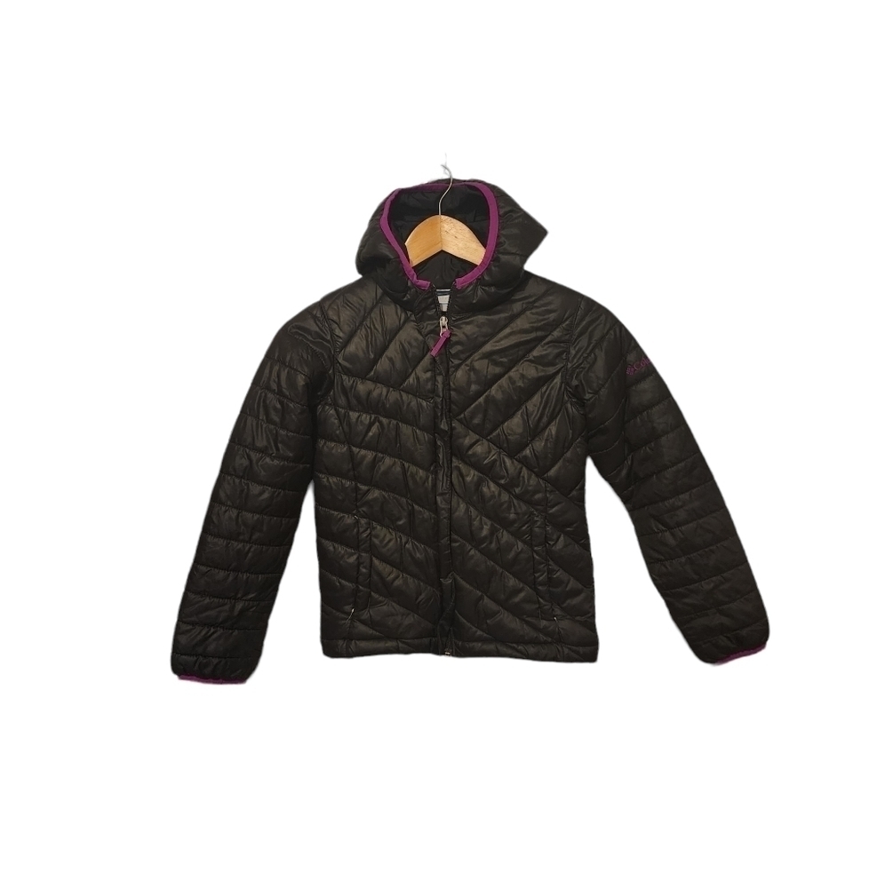 Columbia Youth Girls Black Puffer Jacket Purple